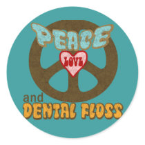 Peace Love Dental Floss Sticker