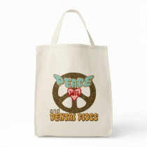 Peace Love Dental Floss Vintage Tote Bag