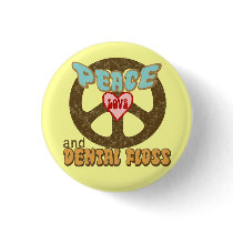 Peace Love Dental Floss Vintage Buttons
