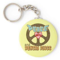 Peace Love Dental Floss Vintage Keychains