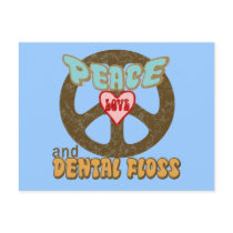Peace Love Dental Floss Vintage Postcards