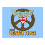 Peace Love Dental Floss Vintage Postcards