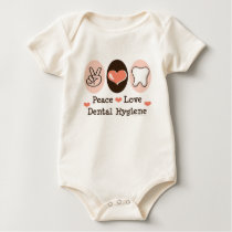 Peace Love Dental Hygiene Baby Bodysuit t-shirts