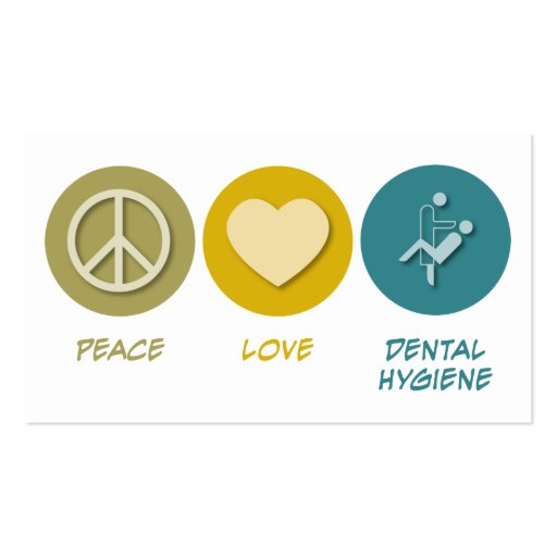 Peace Love Dental Hygiene Business Card Template (back side)