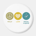 Peace Love Dental Hygiene Fridge Magnets