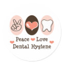 Peace Love Dental Hygiene Sticker by MedicalTeesGifts Peace Love Dental Hygiene Sticker