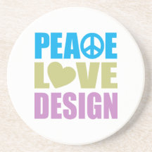 Peace Love Design Beverage Coasters