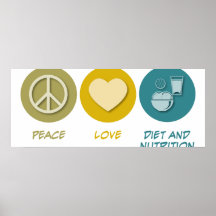 Peace Love Diet and Nutrition Print