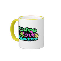 Peace, Love, Dinosaurs Coffee Mug