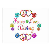PEACE LOVE DIVING POSTCARD