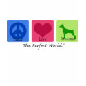 Peace Love Doberman Pinscher t-shirts
