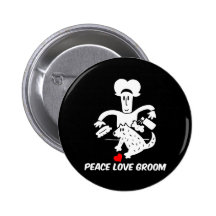 Peace love dog grooming buttons