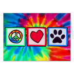 Peace, Love, Dog; Pawprint Greeting Card