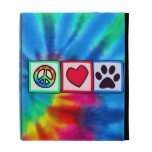 Peace, Love, Dog; Pawprint iPad Folio Cover