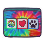 Peace, Love, Dog; Pawprint MacBook Sleeve