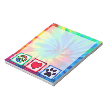 Peace, Love, Dog; Pawprint Notepad