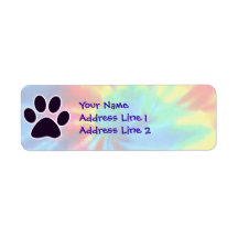 Peace, Love, Dog; Pawprint Return Address Label