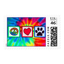 Peace, Love, Dog; Pawprint Stamp