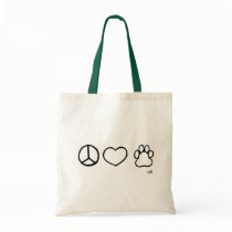 Peace, Love, Dogs Canvas Bags