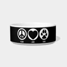 Peace Love Dogs Bowl Cat Bowl