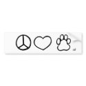 Peace, Love, Dogs bumper stickers by starfruitdesigns Peace, Love, Dogs bumper stickers