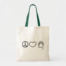 Peace, Love, Dogs Canvas Bags
