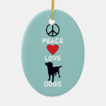 Peace Love Dogs Christmas Ornaments