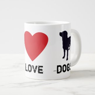 Peace Love Dogs Extra Large Mug