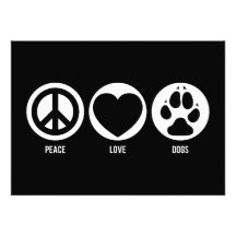Peace Love Dogs Invitation