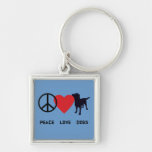 Peace Love Dogs Keychains