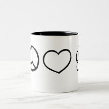 Peace, Love, Dogs Mugs