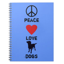 Peace Love Dogs Spiral Notebooks