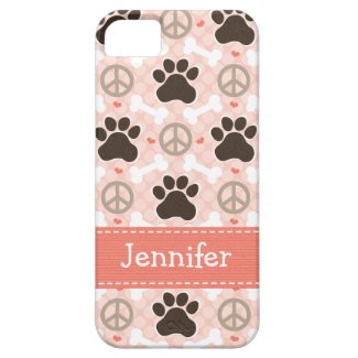Peace Love Dogs Paw Print iPhone 5 Cases