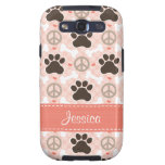 Peace Love Dogs Paw Print Samsung Galaxy S3 Cases
