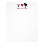 Peace Love Dogs Personalized Letterhead