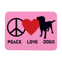 Peace Love Dogs Rectangular Magnets
