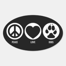 Peace Love Dogs Sticker