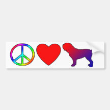 Peace Love Dogues de Bordeaux Bumper Stickers