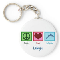 Peace Love Dolphins Key Chain