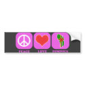 Peace Love Dominica bumper stickers