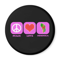 Peace Love Dominica magnets