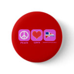 Peace Love Dominican Republic Pin