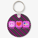 Peace Love Dominican Republic keychains
