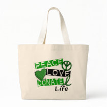 PEACE LOVE DONATE LIFE bags by awarenessgifts PEACE LOVE DONATE LIFE bags