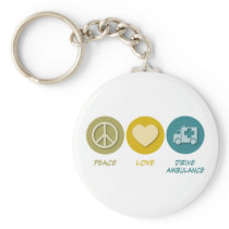 Peace Love Drive Ambulance Key Chain