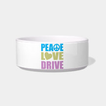 Peace Love Drive Pet Bowl