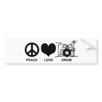 Peace Love Drum bumper stickers by magarmor Peace Love Drum bumper stickers