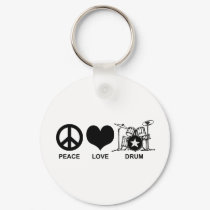 Peace Love Drum keychains by magarmor Peace Love Drum keychains
