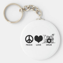 Peace Love Drum Keychain