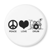 Peace Love Drum magnets by magarmor Peace Love Drum magnets